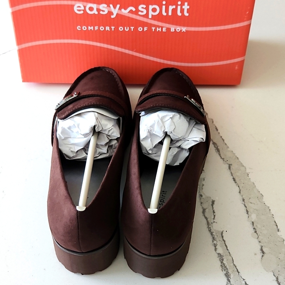 Easy Spirit Waverlie Loafer Women 7.5 Brown Lug Sole Comfort Slip On Shoe - Picture 9 of 11